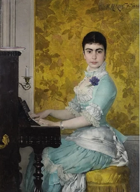 Charles Giron - Giovane donna al pianoforte